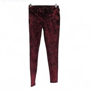 Blackheart Hot Topic Acid Wash Red Skinny Goth Jeans Size 1